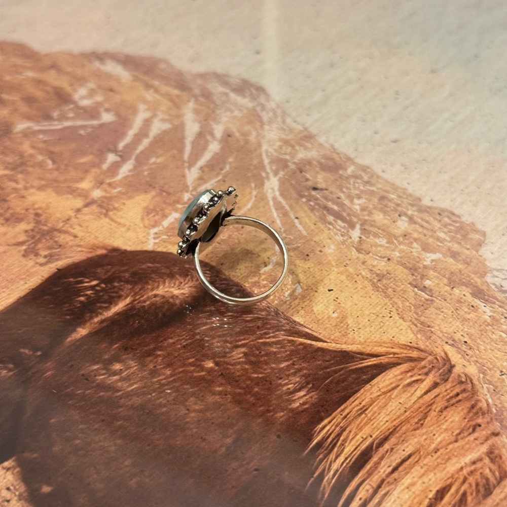 STERLING SILVER RING W LARIMAR - Picture 6 of 7